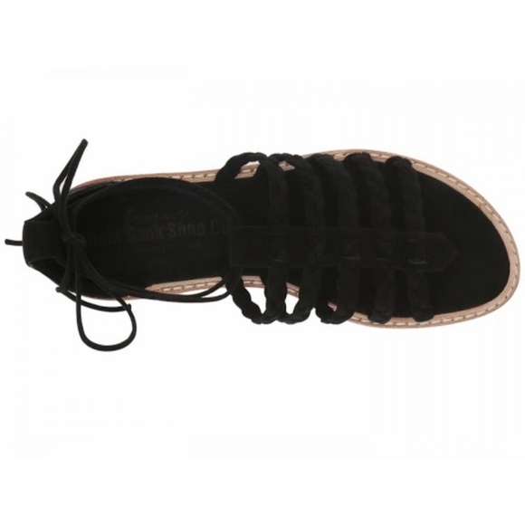 Right Bank Shoe Co Babe Black Suede Leather Flat Sandals - Made in Italy - 7 - Picture 5 of 13